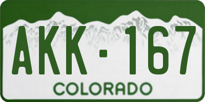 CO license plate AKK167