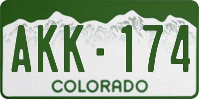 CO license plate AKK174