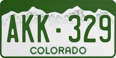 CO license plate AKK329