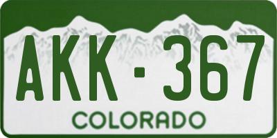 CO license plate AKK367