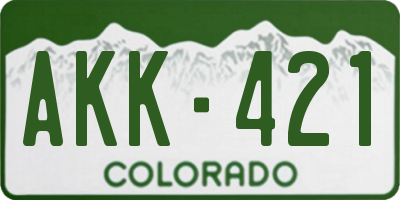CO license plate AKK421