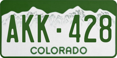 CO license plate AKK428