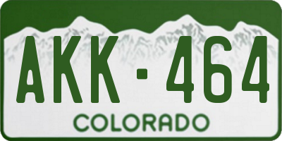 CO license plate AKK464