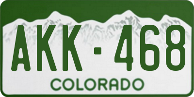 CO license plate AKK468