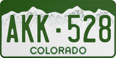 CO license plate AKK528