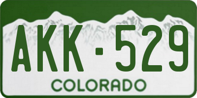 CO license plate AKK529