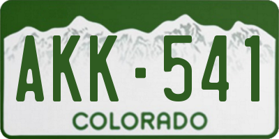 CO license plate AKK541