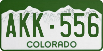 CO license plate AKK556
