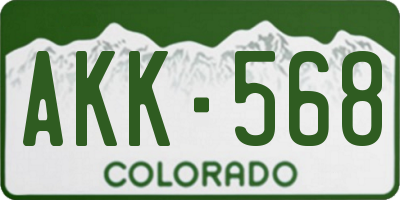 CO license plate AKK568