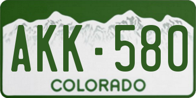 CO license plate AKK580