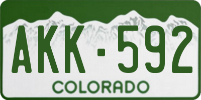 CO license plate AKK592