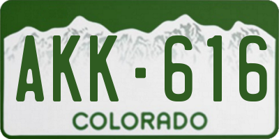 CO license plate AKK616