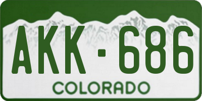 CO license plate AKK686