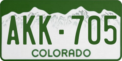 CO license plate AKK705