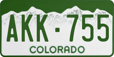 CO license plate AKK755