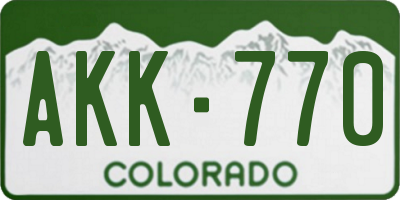 CO license plate AKK770