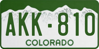 CO license plate AKK810