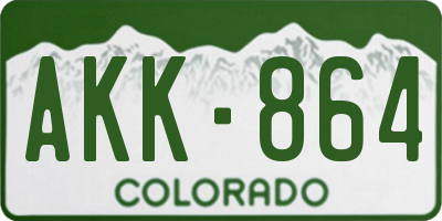 CO license plate AKK864