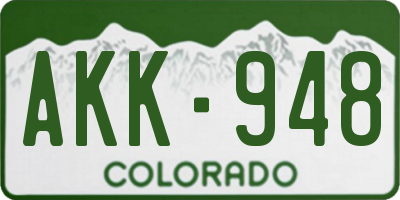 CO license plate AKK948
