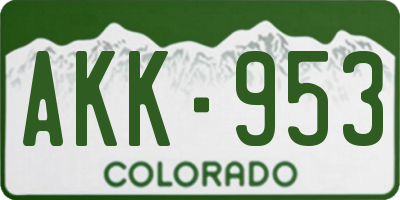 CO license plate AKK953