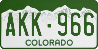 CO license plate AKK966