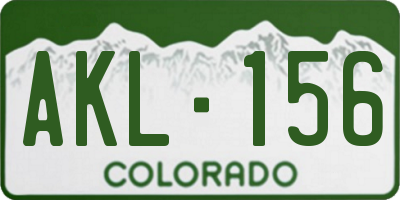CO license plate AKL156