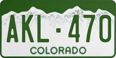 CO license plate AKL470