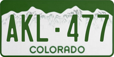 CO license plate AKL477