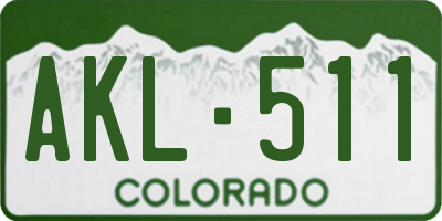 CO license plate AKL511