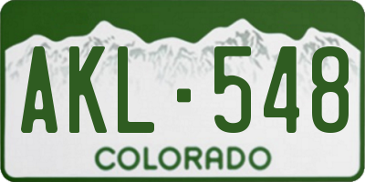 CO license plate AKL548