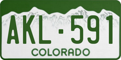 CO license plate AKL591