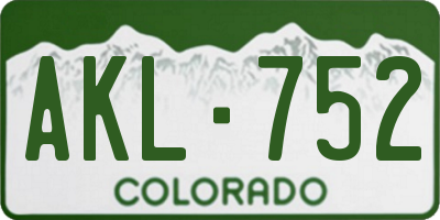 CO license plate AKL752