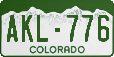 CO license plate AKL776