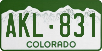 CO license plate AKL831
