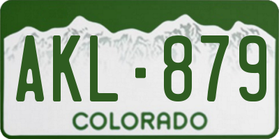 CO license plate AKL879