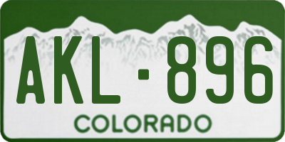 CO license plate AKL896