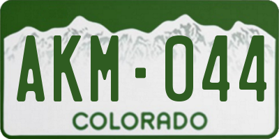 CO license plate AKM044