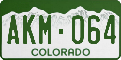 CO license plate AKM064