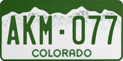 CO license plate AKM077