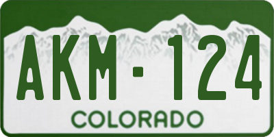 CO license plate AKM124