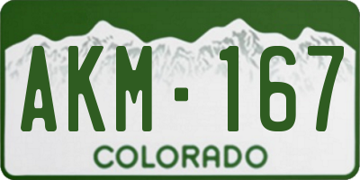 CO license plate AKM167