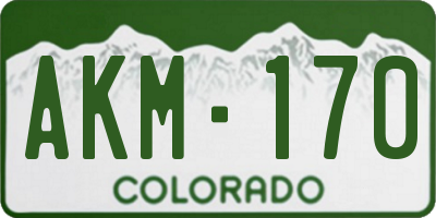 CO license plate AKM170