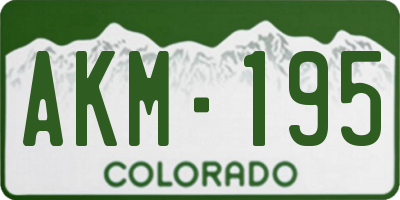 CO license plate AKM195