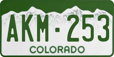 CO license plate AKM253