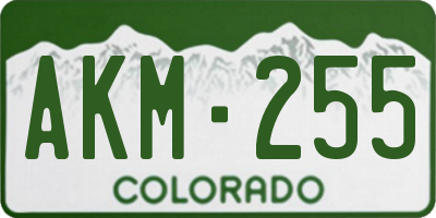 CO license plate AKM255