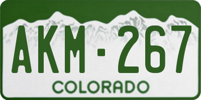CO license plate AKM267