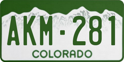 CO license plate AKM281