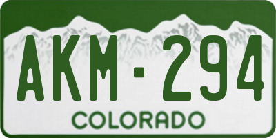 CO license plate AKM294