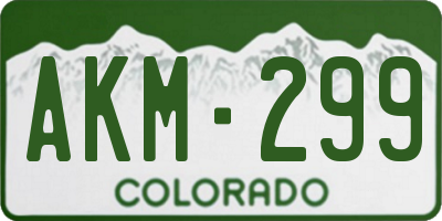 CO license plate AKM299