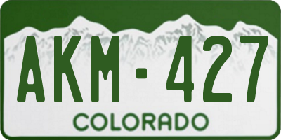 CO license plate AKM427